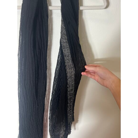 Black and Silver Metallic Scarf - Picture 2 of 3